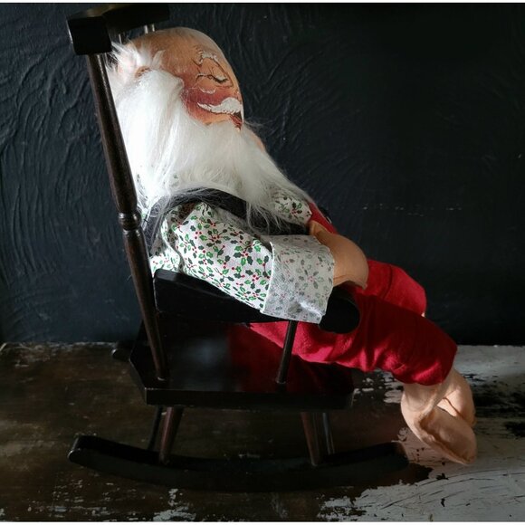 Vintage Annalee Santa Sleeping In Rocking Chair Doll, Vintage Christmas - Picture 5 of 9